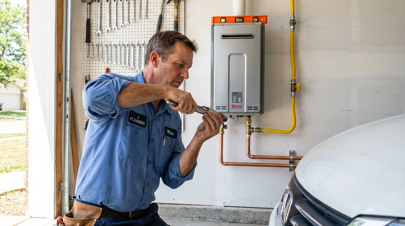 Tankless water heater installation by a Johns Plumbing LLC plumber in Peebles